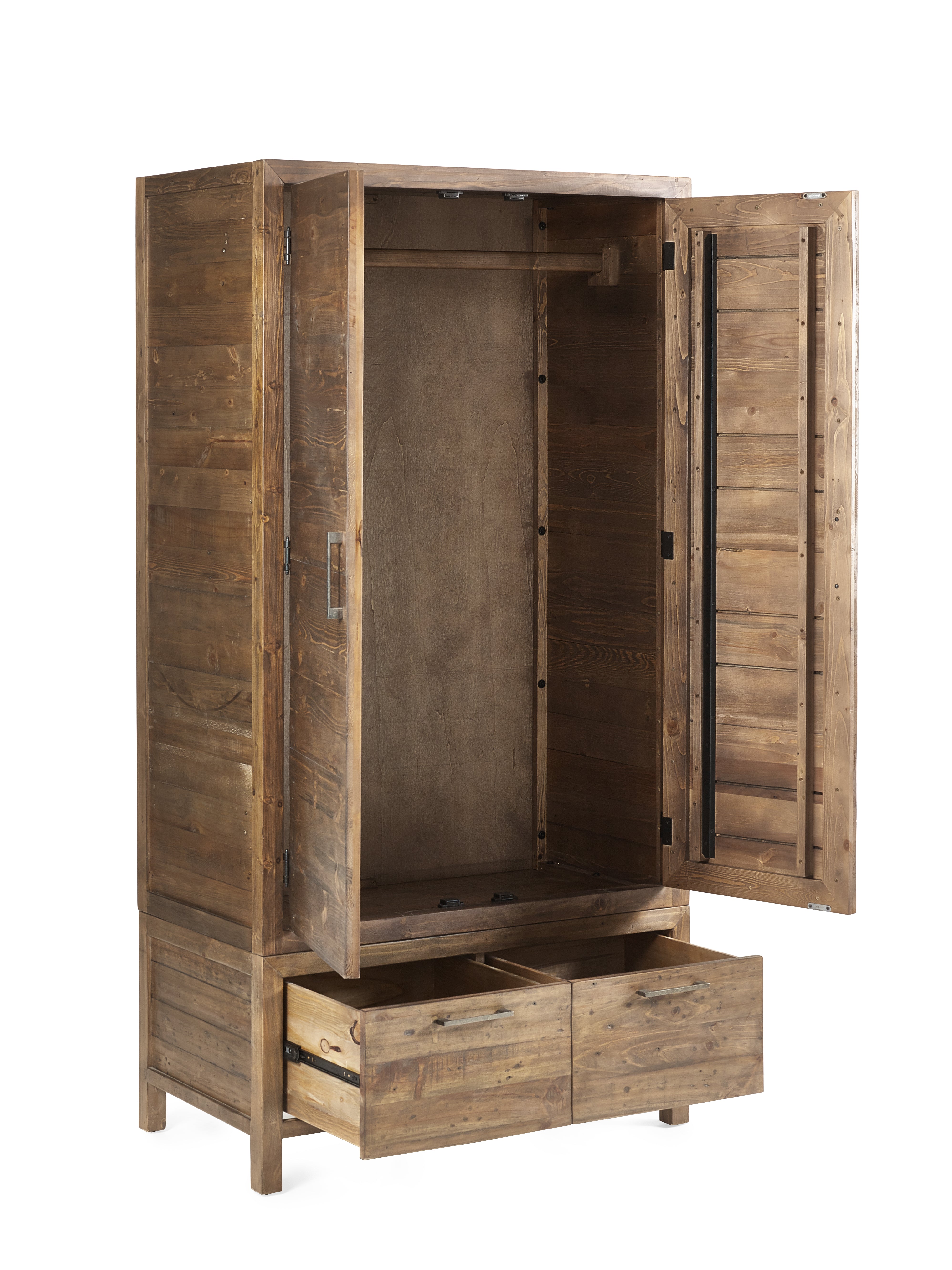 Barnes Pine Wood Double Wardrobe